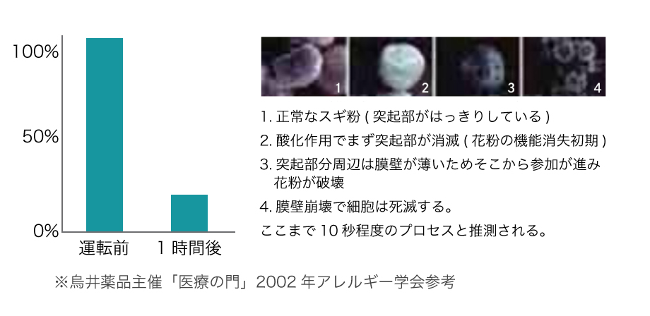 オゾンにより花粉も分解